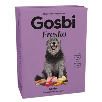 Gosbi Fresko Senior – alimento húmedo completo sin cereales para perros mayores