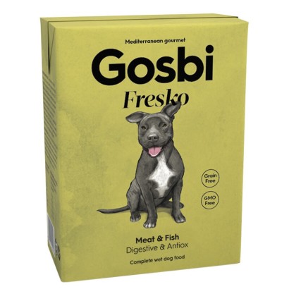 Gosbi Fresko Dog Meat & Fish – alimento húmedo completo para perros (375 g)