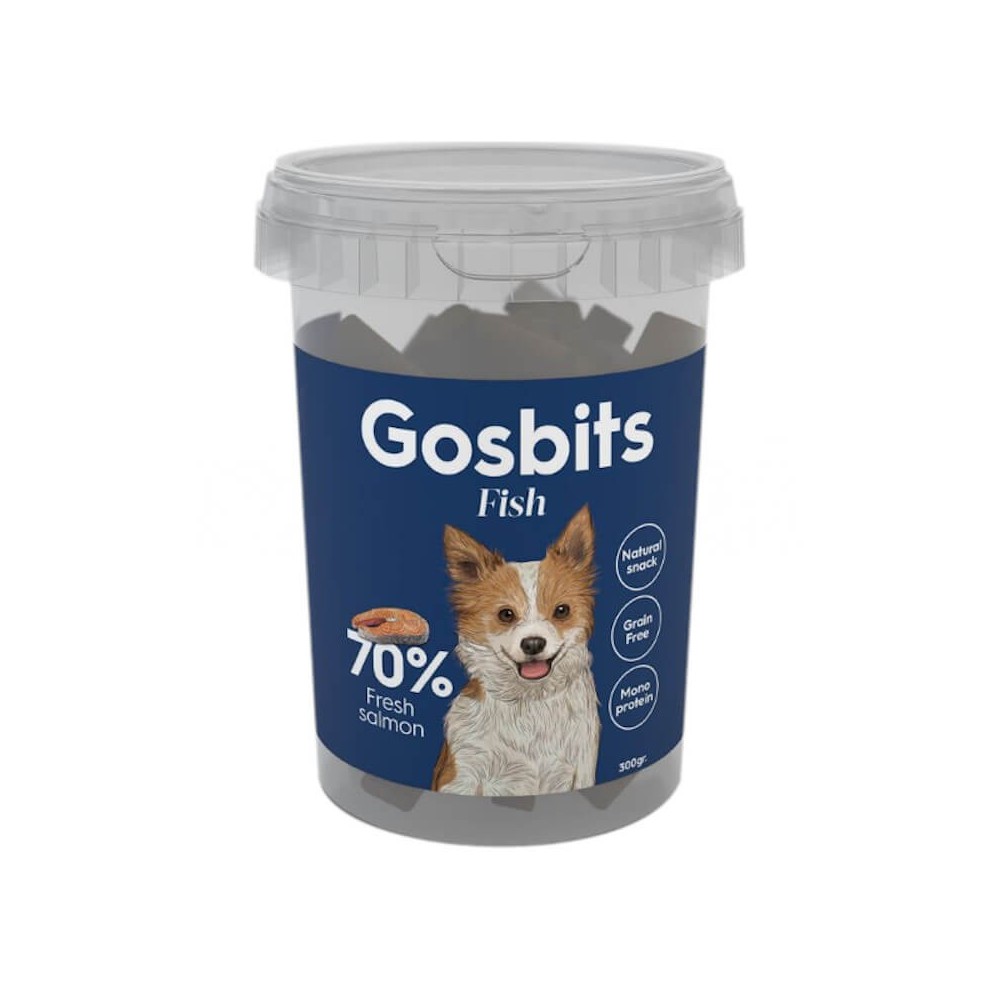 Gosbits Fish – snack semi-húmedo de salmón para perros (300 g)