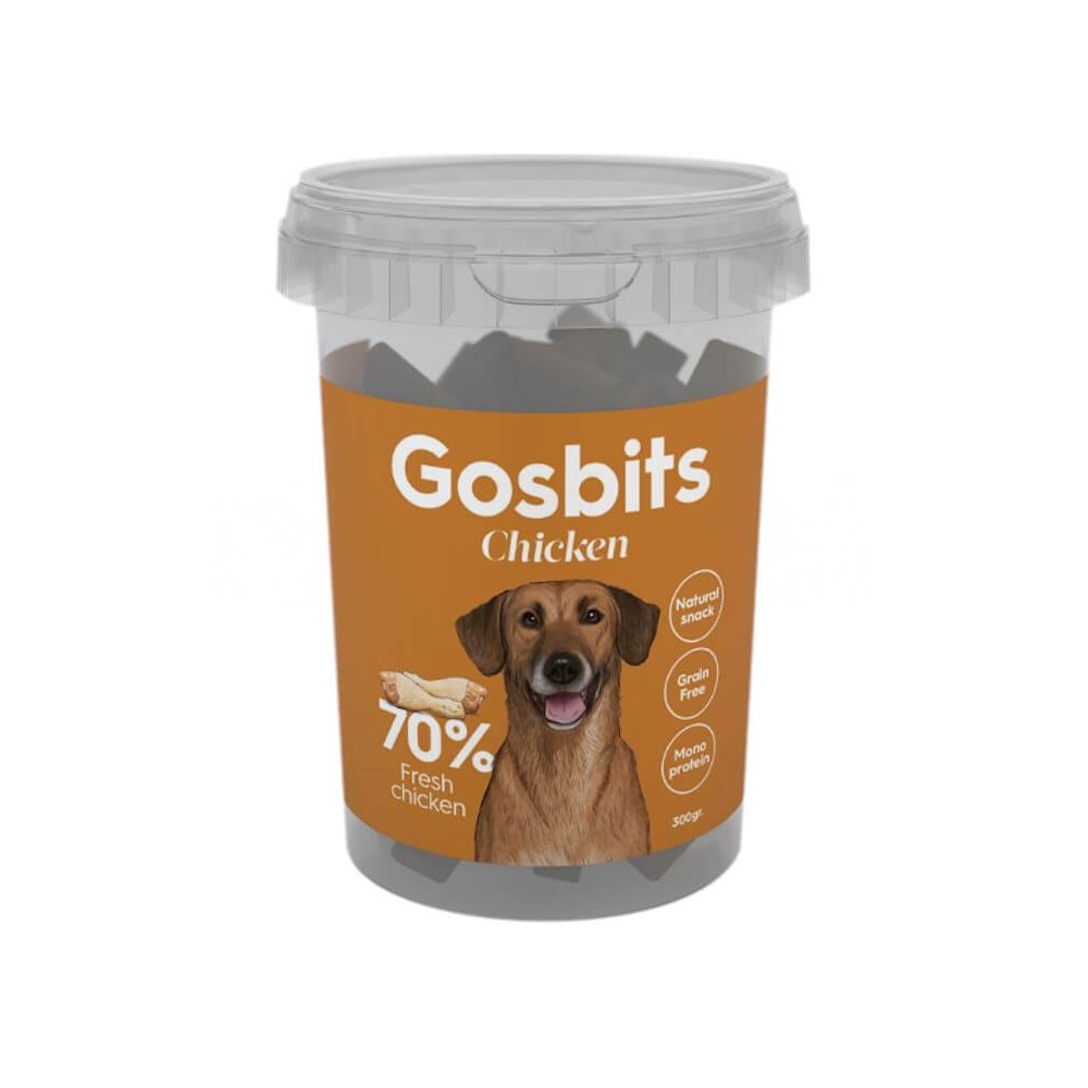 Gosbits Chicken – snack semi-húmedo de pollo para perros (300 g)