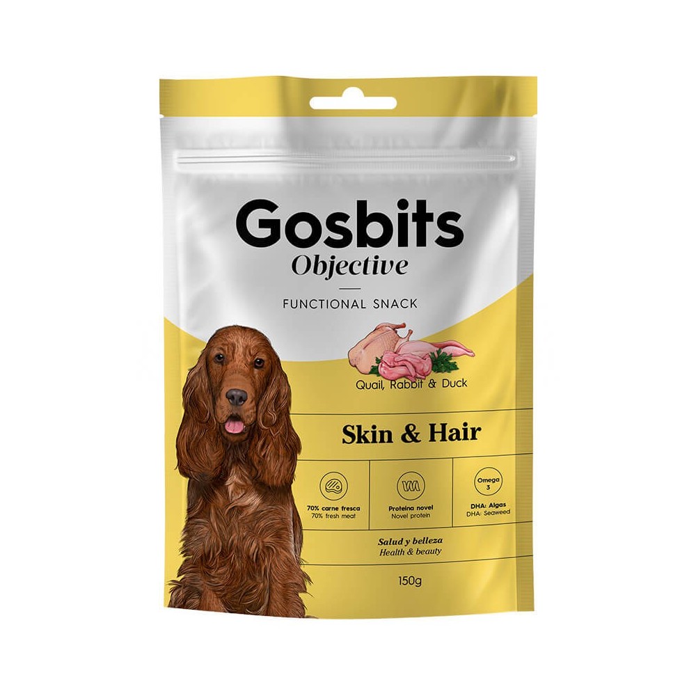 Gosbits Objective Skin & Hair – snack funcional para la piel y el pelo (150 g)