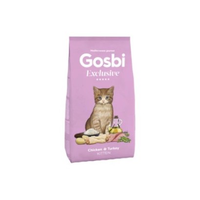 Gosbi Exclusive Cat Kitten – pollo y pavo para gatitos (croqueta 8,4 mm)