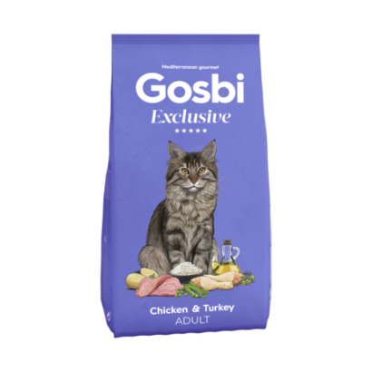 Gosbi Exclusive Cat chicken & turkey adult – pienso para gatos adultos, croqueta 12 mm.