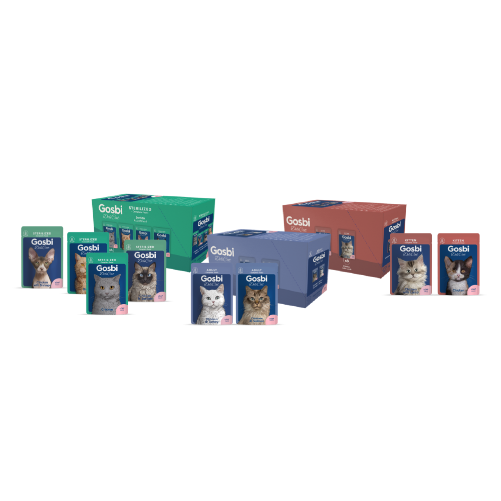 Gosbi Delicat – Caja surtido (Kitten, Adult y Sterilized)