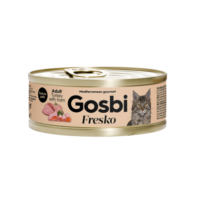 Gosbi Fresko Cat Adult Pavo con Jamón – lata 70 g