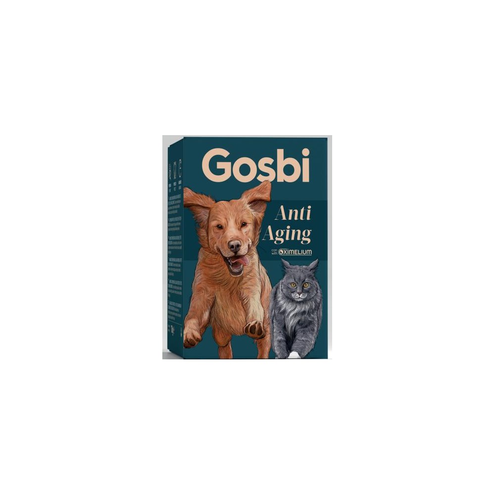 Gosbi Anti Aging 70 g – suplemento antioxidante para perros y gatos.