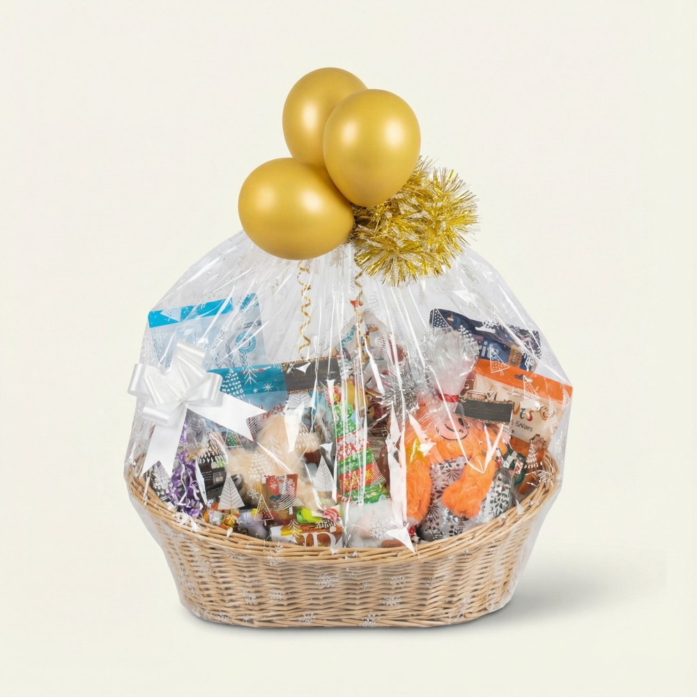 Cesta de Reyes para perros con juguetes y snacks