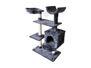Rascador para gatos Jarama con plataformas refugio y cama superior