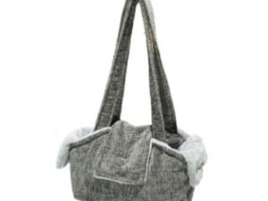 Bolso de viaje para perros Cien por Cien Haga gris con asas largas y bolsillo exterior
