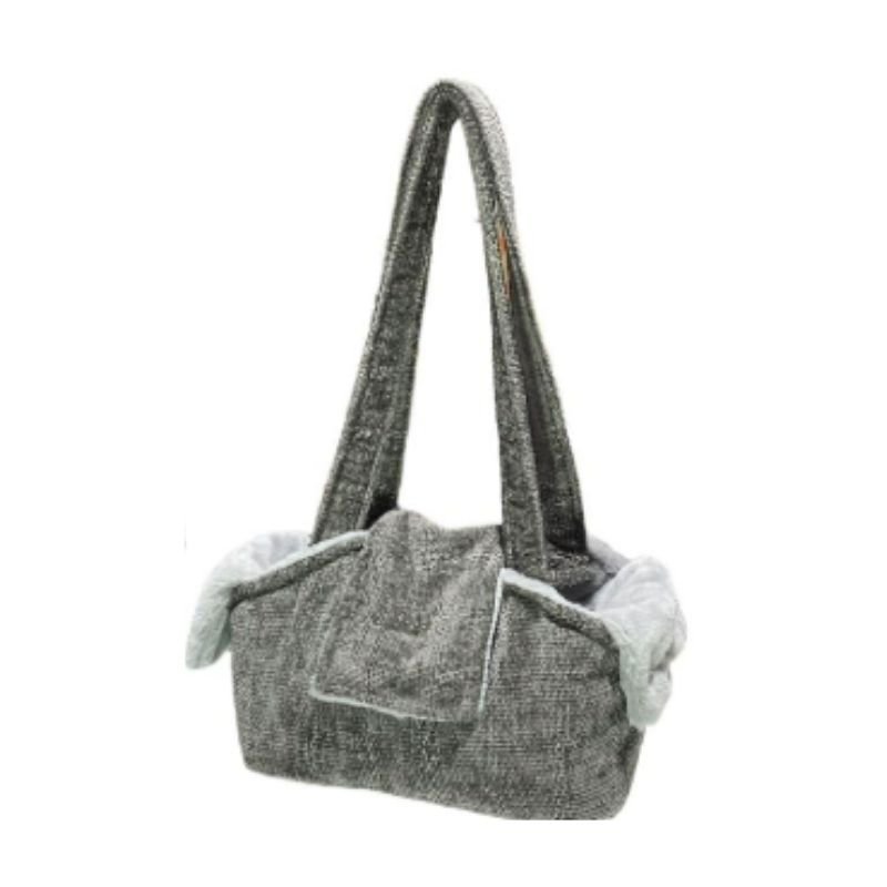 Bolso de viaje para perros Cien por Cien Haga gris con asas largas y bolsillo exterior