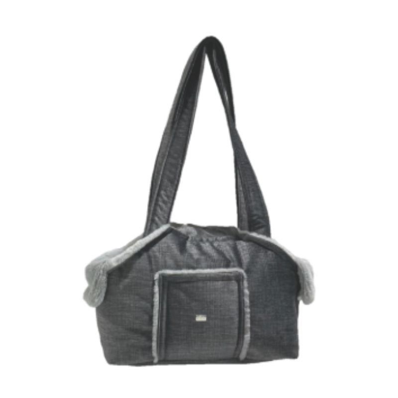 Bolso de viaje para perros Cien por Cien Voss gris con asas largas y bolsillo frontal