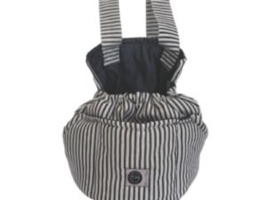 Mochila para perros Cien por Cien de rayas negras y blancas, modelo Nautic Negro